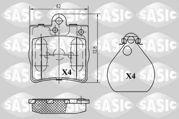 Sasic 6216048 - Тормозные колодки, дисковые, комплект autosila-amz.com