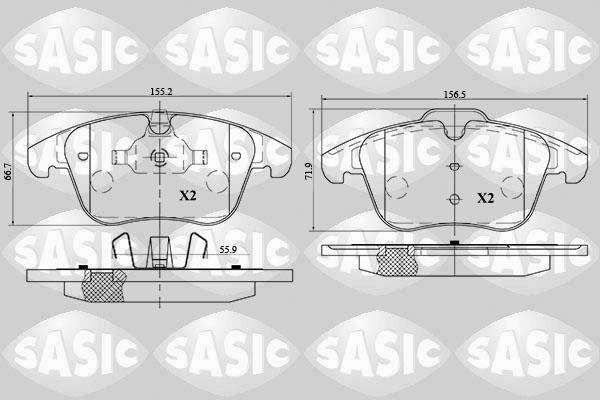 Sasic 6216055 - Тормозные колодки, дисковые, комплект autosila-amz.com