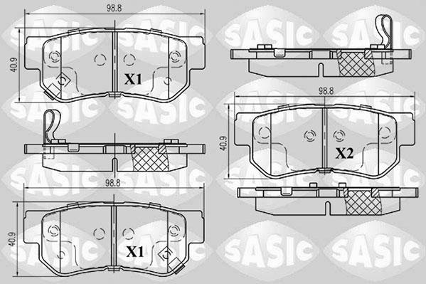 Sasic 6216050 - Тормозные колодки, дисковые, комплект autosila-amz.com