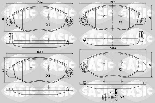 Sasic 6216058 - Тормозные колодки, дисковые, комплект autosila-amz.com