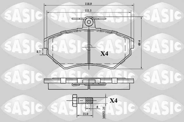 Sasic 6216057 - Тормозные колодки, дисковые, комплект autosila-amz.com