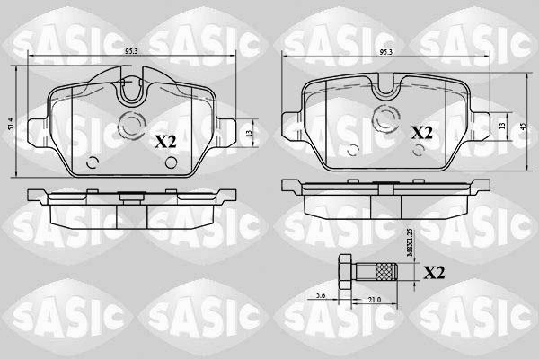 Sasic 6216064 - Тормозные колодки, дисковые, комплект autosila-amz.com