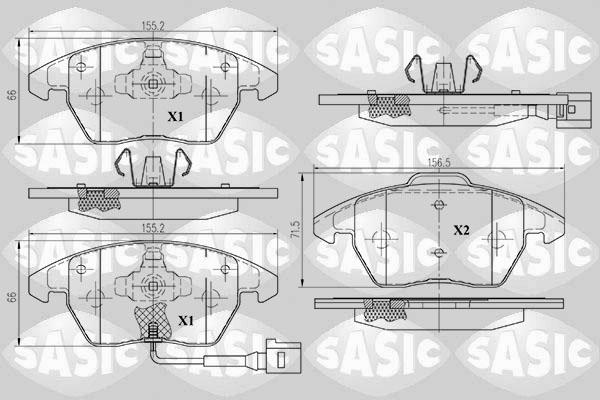 Sasic 6216004 - Тормозные колодки, дисковые, комплект autosila-amz.com