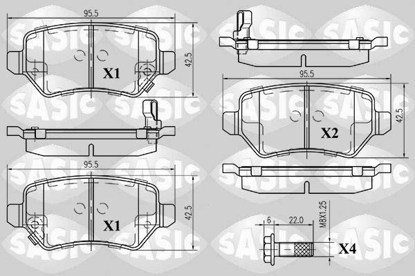 Sasic 6216008 - Тормозные колодки, дисковые, комплект autosila-amz.com