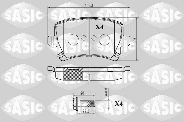 Sasic 6216003 - Тормозные колодки, дисковые, комплект autosila-amz.com
