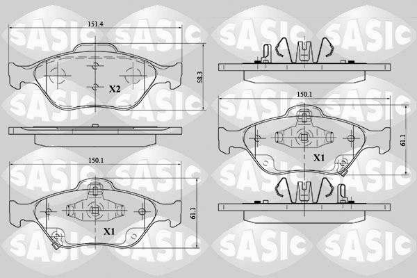 Sasic 6216015 - Тормозные колодки, дисковые, комплект autosila-amz.com