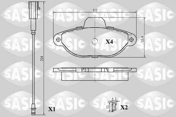 Sasic 6216011 - Тормозные колодки, дисковые, комплект autosila-amz.com