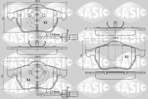 Sasic 6216013 - Тормозные колодки, дисковые, комплект autosila-amz.com