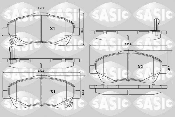 Sasic 6216017 - Тормозные колодки, дисковые, комплект autosila-amz.com