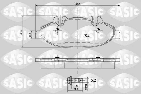 Sasic 6216081 - Тормозные колодки, дисковые, комплект autosila-amz.com