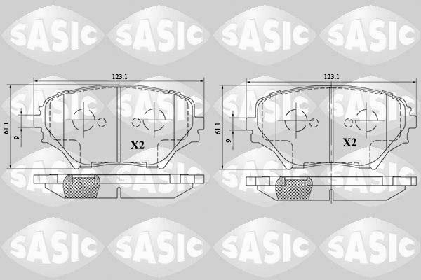 Sasic 6216082 - Тормозные колодки, дисковые, комплект autosila-amz.com