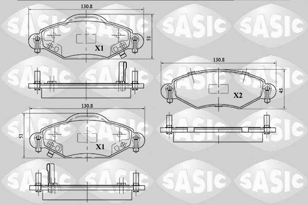Sasic 6216035 - Тормозные колодки, дисковые, комплект autosila-amz.com