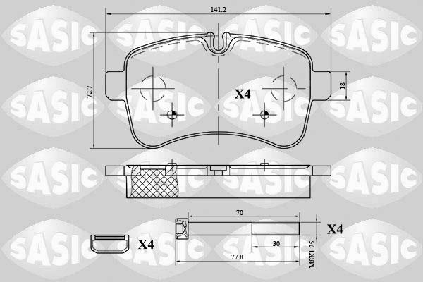 Sasic 6216038 - Тормозные колодки, дисковые, комплект autosila-amz.com