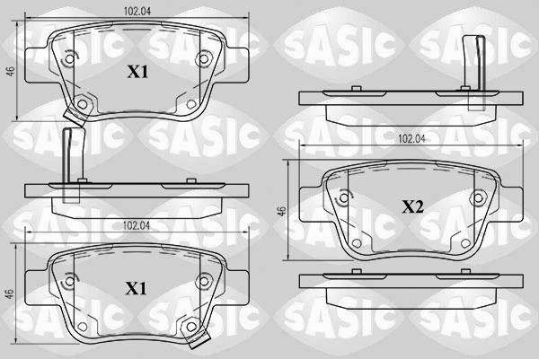 Sasic 6216037 - Комплект тормозных колодок, дисковый тормоз autosila-amz.com