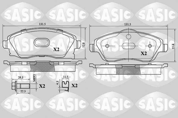 Sasic 6216024 - Тормозные колодки, дисковые, комплект autosila-amz.com