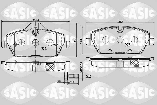 Sasic 6216027 - Тормозные колодки, дисковые, комплект autosila-amz.com