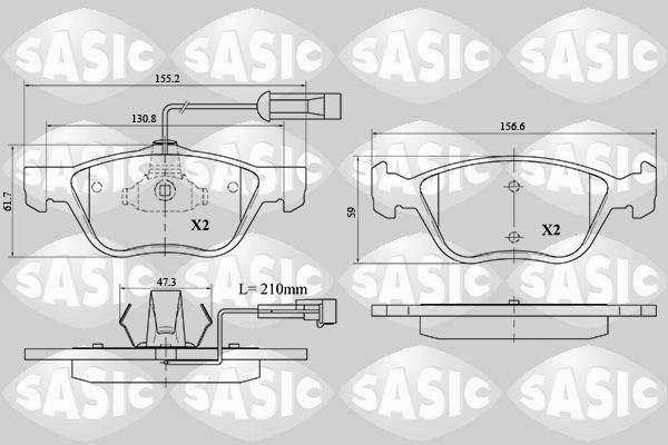 Sasic 6216072 - Тормозные колодки, дисковые, комплект autosila-amz.com