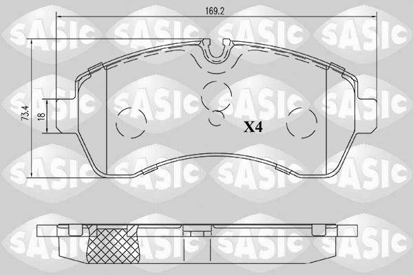 Sasic 6216199 - Тормозные колодки, дисковые, комплект autosila-amz.com