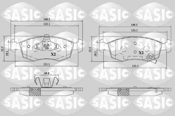 Sasic 6216190 - Тормозные колодки, дисковые, комплект autosila-amz.com