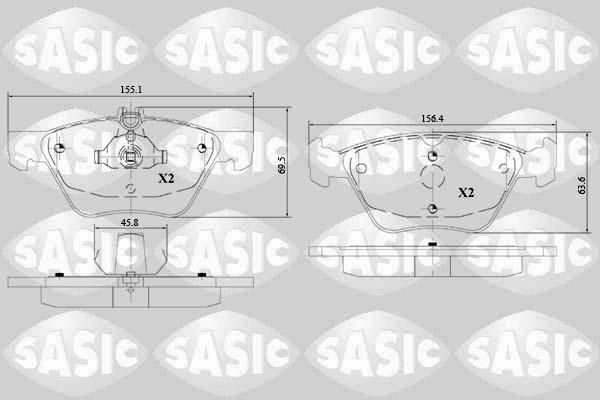 Sasic 6216149 - Тормозные колодки, дисковые, комплект autosila-amz.com
