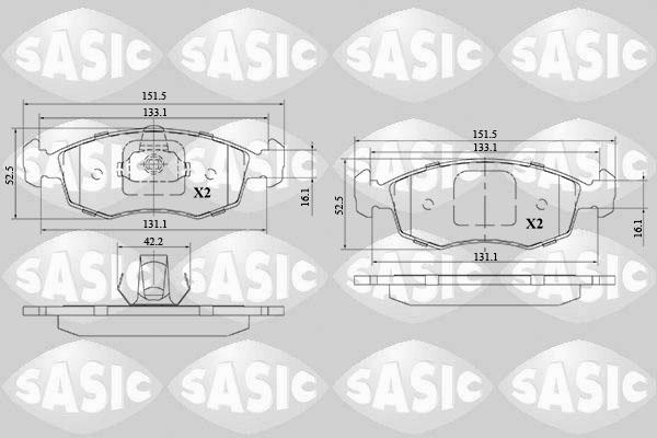 Sasic 6216144 - Тормозные колодки, дисковые, комплект autosila-amz.com