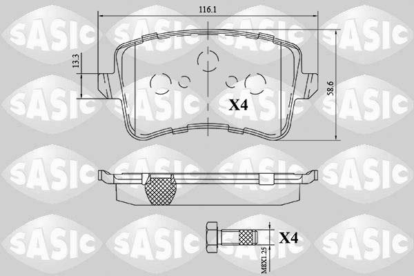 Sasic 6216159 - Тормозные колодки, дисковые, комплект autosila-amz.com