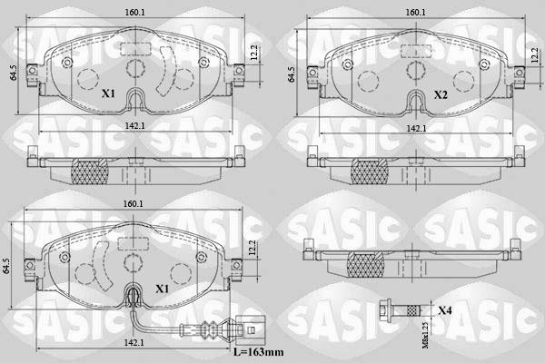 Sasic 6216154 - Тормозные колодки, дисковые, комплект autosila-amz.com