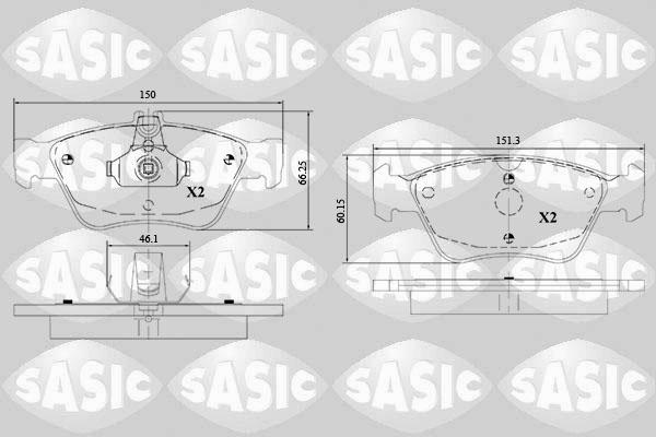Sasic 6216151 - Тормозные колодки, дисковые, комплект autosila-amz.com