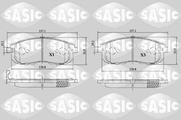 Sasic 6216167 - Тормозные колодки, дисковые, комплект autosila-amz.com
