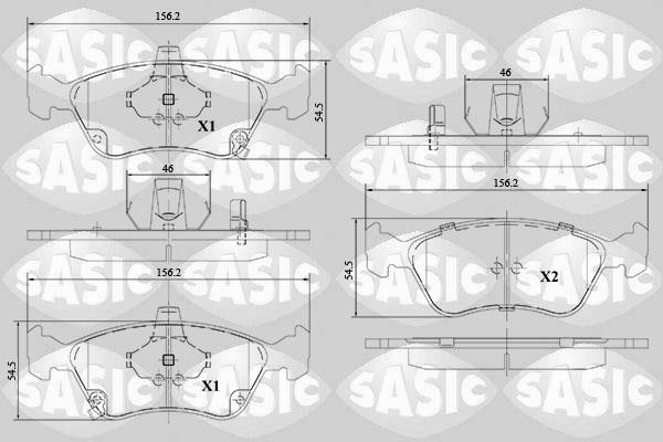 Sasic 6216109 - Тормозные колодки, дисковые, комплект autosila-amz.com