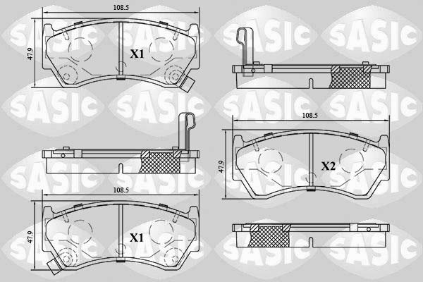 Sasic 6216113 - Тормозные колодки, дисковые, комплект autosila-amz.com