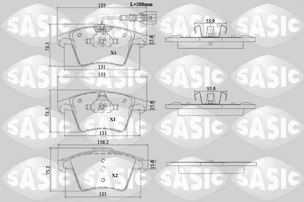 Sasic 6216188 - Тормозные колодки, дисковые, комплект autosila-amz.com