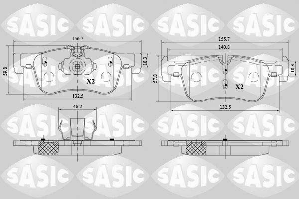Sasic 6216182 - Тормозные колодки, дисковые, комплект autosila-amz.com