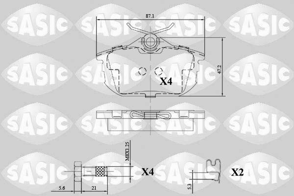 Sasic 6216139 - Тормозные колодки, дисковые, комплект autosila-amz.com