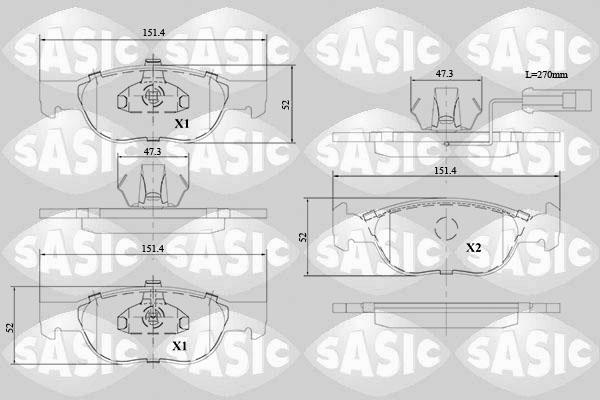 Sasic 6216134 - Тормозные колодки, дисковые, комплект autosila-amz.com