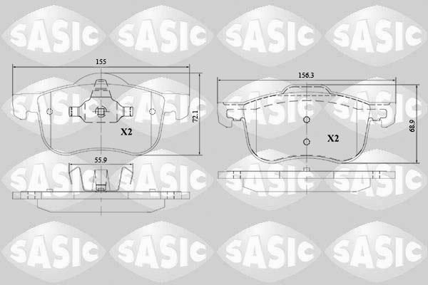 Sasic 6216137 - Тормозные колодки, дисковые, комплект autosila-amz.com