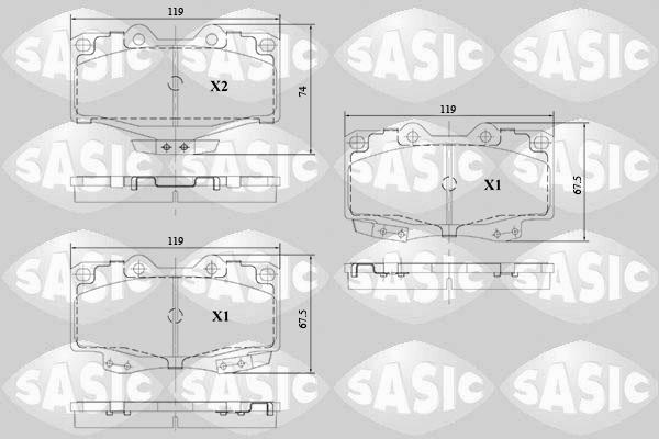 Sasic 6216129 - Тормозные колодки, дисковые, комплект autosila-amz.com