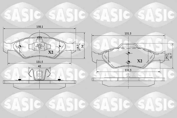 Sasic 6216121 - Тормозные колодки, дисковые, комплект autosila-amz.com