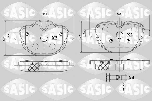Sasic 6216174 - Колодки тормозные BMW 5(F10/11)/X3(F25)/X4(F26)/X5(G05) autosila-amz.com