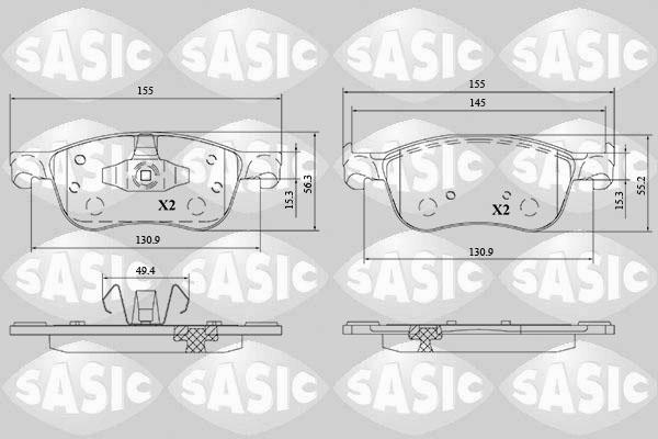 Sasic 6216205 - Тормозные колодки, дисковые, комплект autosila-amz.com