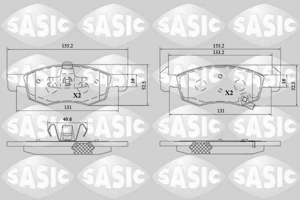 Sasic 6216203 - Тормозные колодки, дисковые, комплект autosila-amz.com