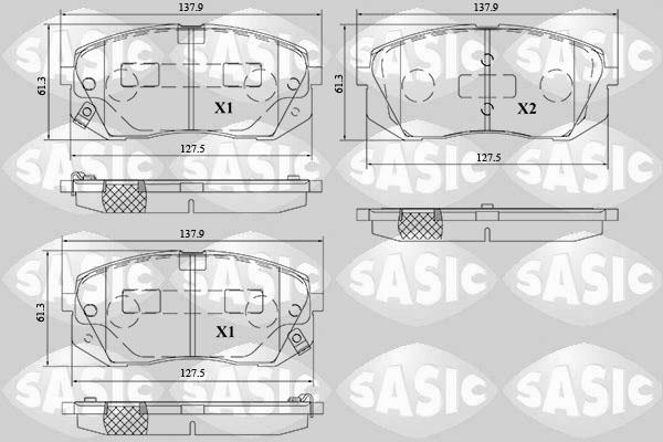 Sasic 6216214 - Тормозные колодки, дисковые, комплект autosila-amz.com