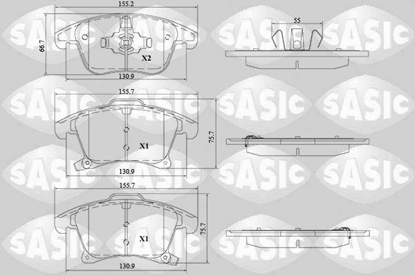 Sasic 6216212 - Тормозные колодки, дисковые, комплект autosila-amz.com