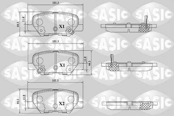 Sasic 6210094 - Тормозные колодки, дисковые, комплект autosila-amz.com