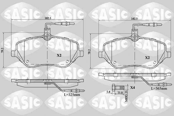 Sasic 6210057 - Тормозные колодки, дисковые, комплект autosila-amz.com