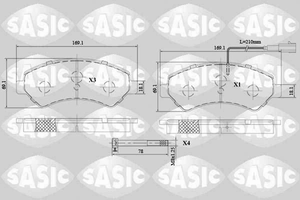 Sasic 6210069 - Тормозные колодки, дисковые, комплект autosila-amz.com