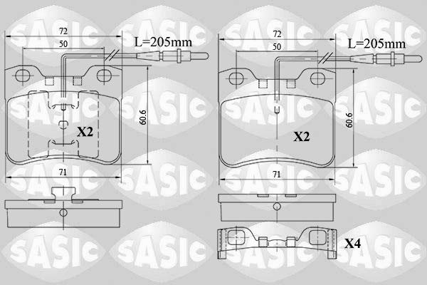 Sasic 6210065 - Тормозные колодки, дисковые, комплект autosila-amz.com