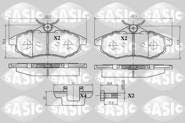 Sasic 6210004 - Тормозные колодки, дисковые, комплект autosila-amz.com