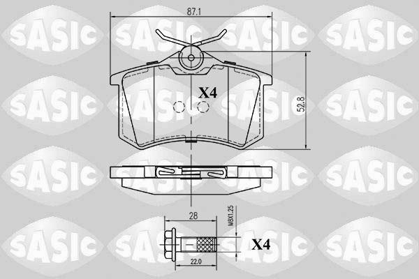 Sasic 6210001 - Тормозные колодки, дисковые, комплект autosila-amz.com