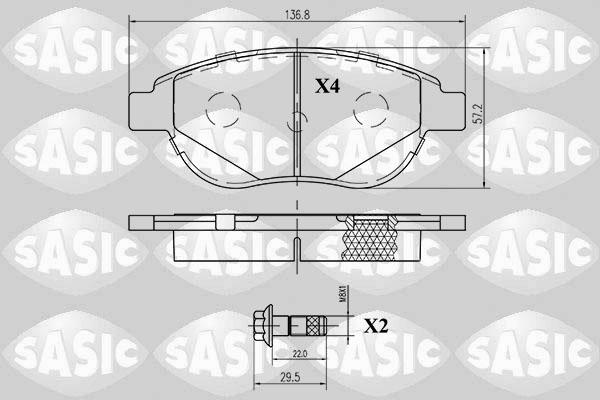 Sasic 6210008 - Тормозные колодки, дисковые, комплект autosila-amz.com